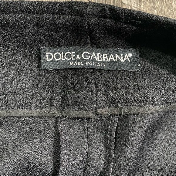DOLCE & GABBANA Rhinestone Black Pants - Picture 4 of 7